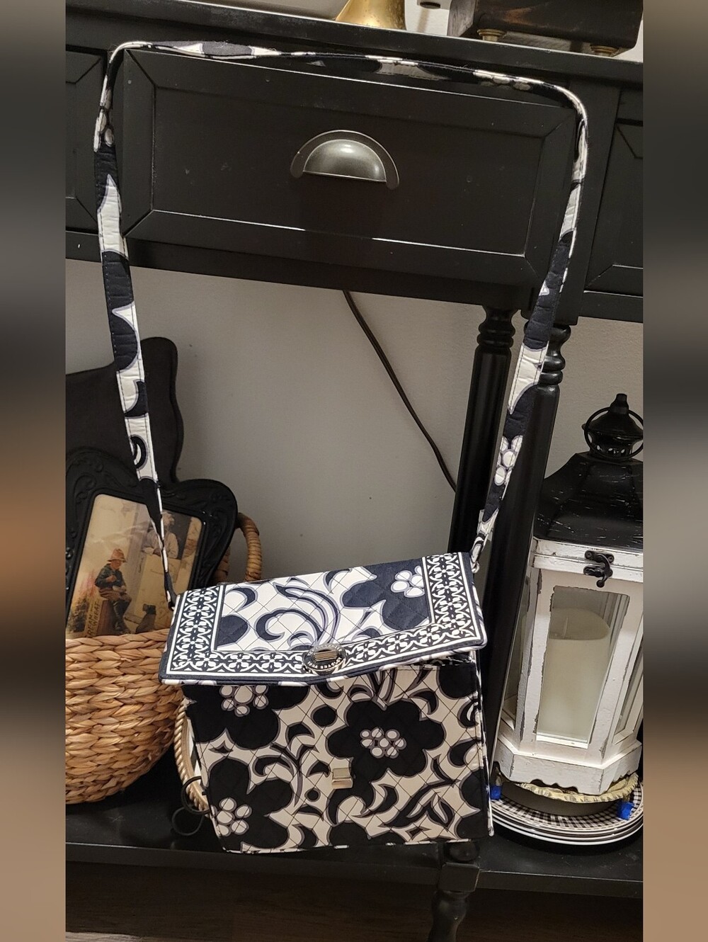 Vera Bradley Black & White Floral Crossbody Bag